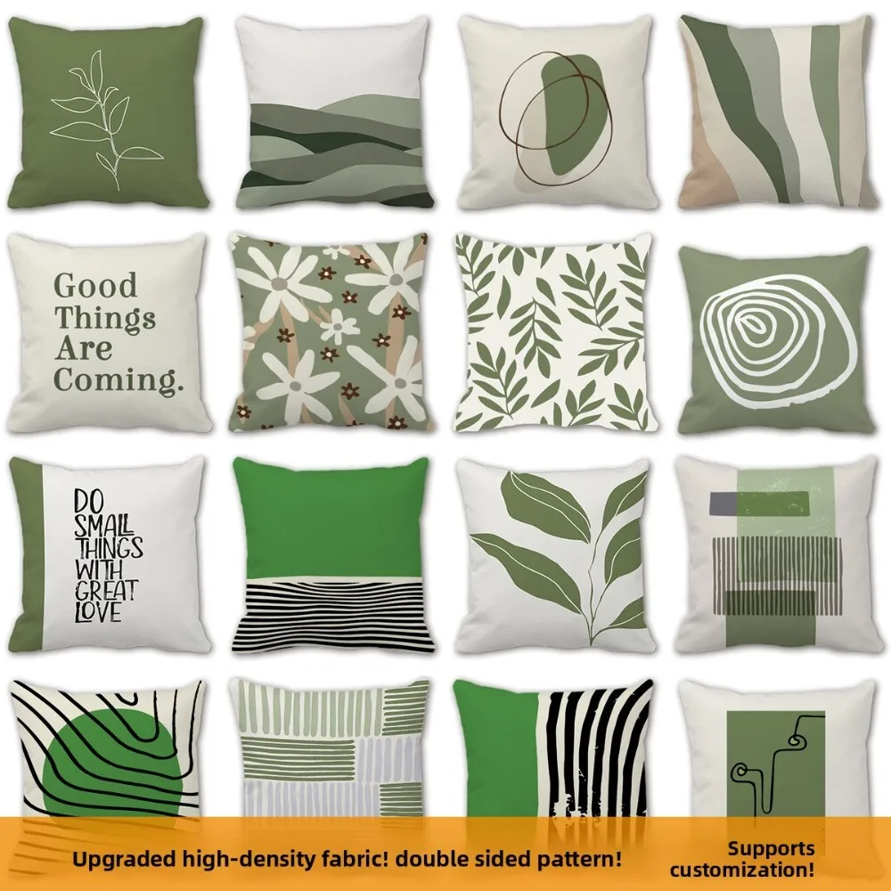 الحديثة الأخضر Ins نمط وسادة الأزهار مجردة تصميم ديكور المنزل غطاء وسادة أريكة لغرفة المعيشة غرفة نوم 124