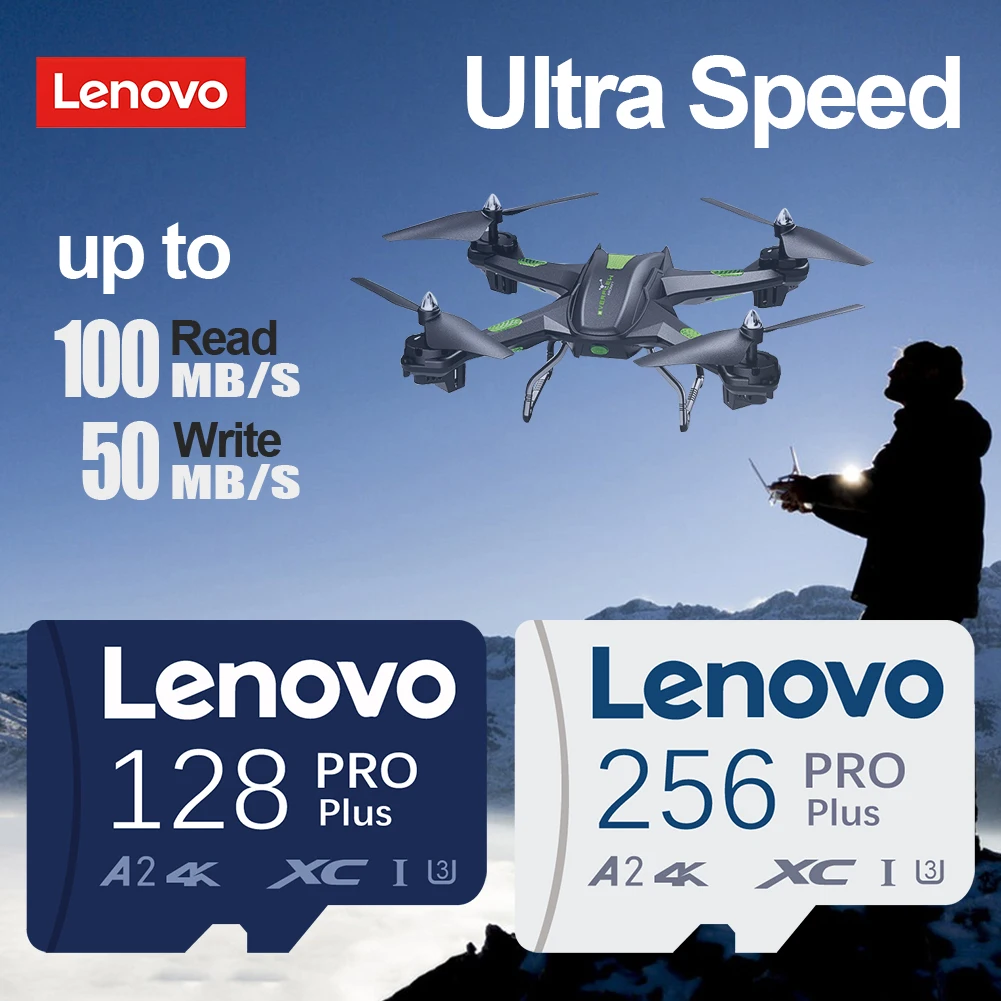 Lenovo-Cartão de Memória SD de Alta Velocidade, Micro TF Flash Card, Nintendo Switch, 2TB, 1TB, 512GB, 64GB, 128GB, 256GB, A2, UHS-1