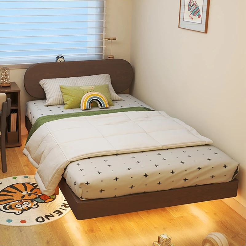 

Кровать для маленькой квартиры, односпальная, минималистичная, с деревянным каркасом, высококачественная, простая, мебель для дома.