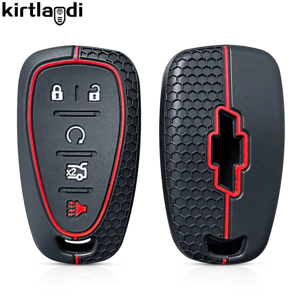 Funda de silicona para mando a distancia de coche, carcasa para llave de Chevrolet Traverse 2021, Camaro, Bolt, Onyx, Cruze, Malibu, llavero, alarma