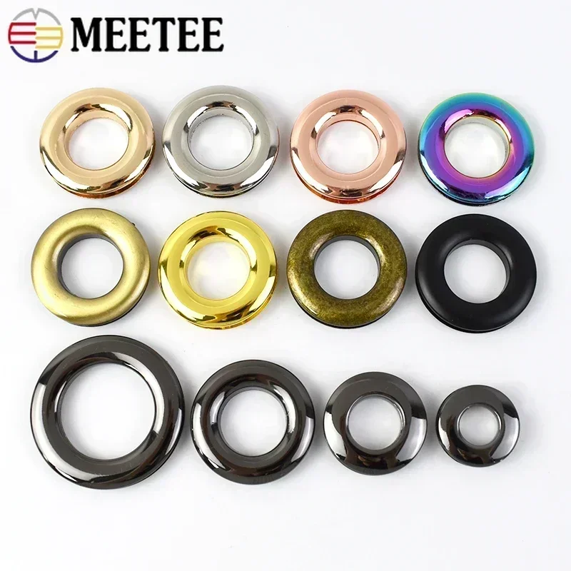 Meetee 10/20Pcs Eyelet Screw Metal Buckle 10-25mm Alloy Die Casting Eyelets O Ring Nail Buckles Chain Stoma Hook Clasp Accessory