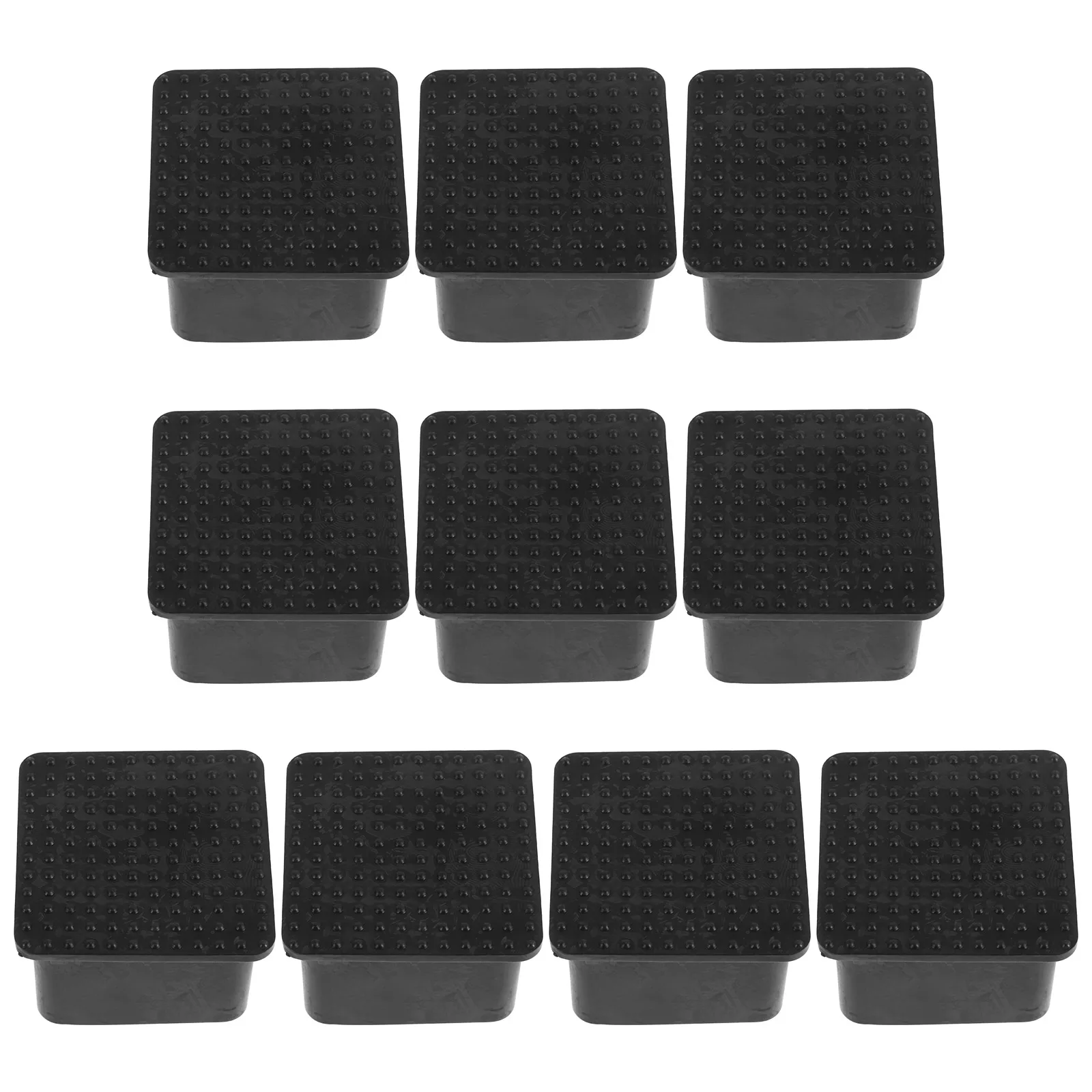 

10pcs Durable PVC Caps for 38x38mm Pipes Antislip Furniture Protectors Chair Leg Covers Table Legs Carpet Tile
