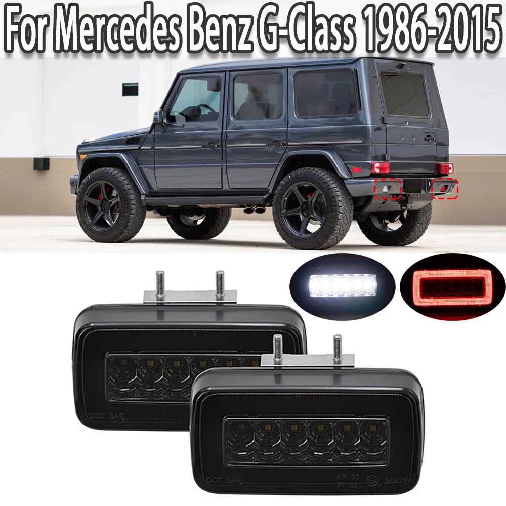 Car 2-in-1 LED Rear Bumper Fog Backup Light Reverse Lamp For Mercedes Benz G Class W463 G500 G550 G55 AMG 1986-2015