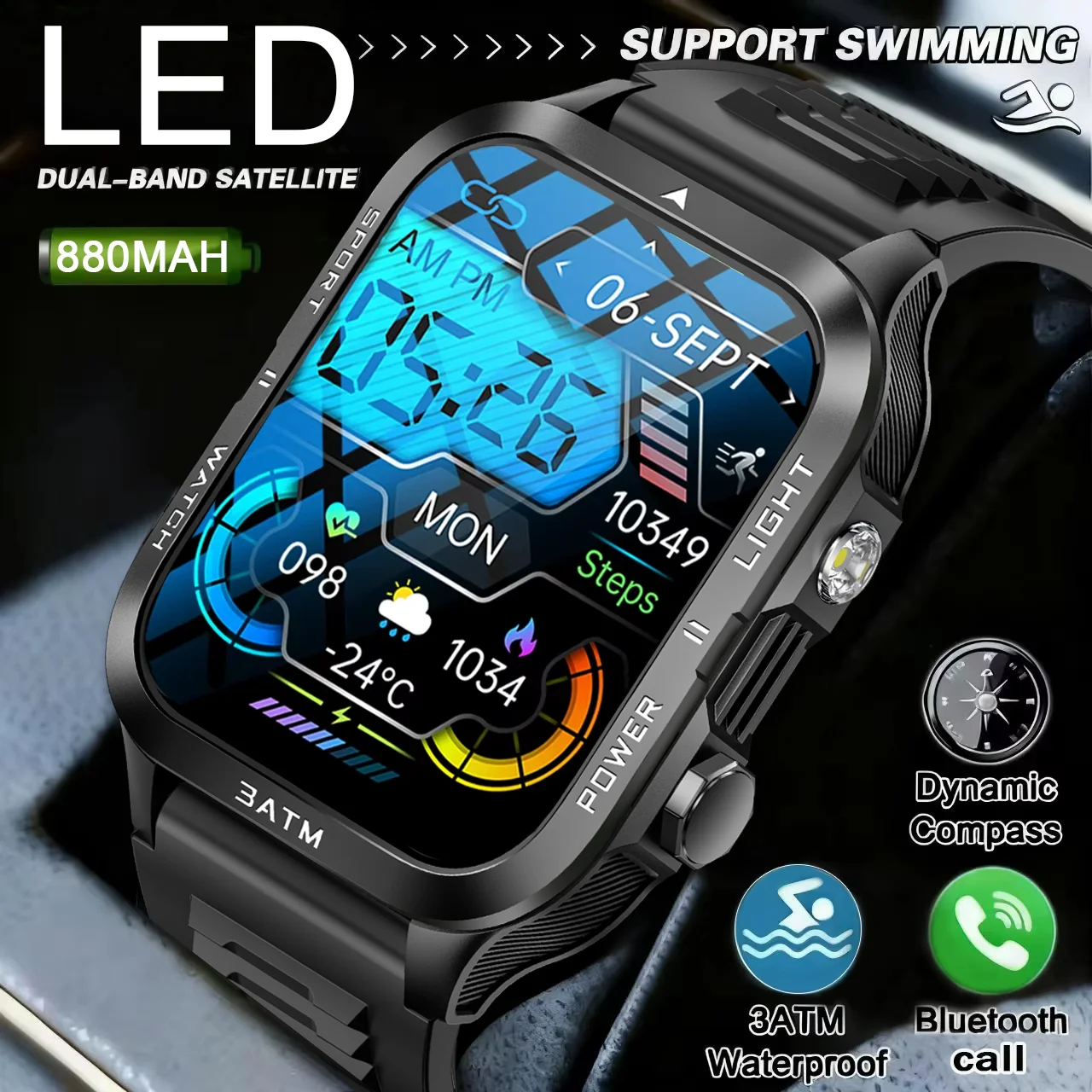 

XIAOMI LED Men's Smartwatch Bluetooth Talking Smartwatch Multi Sport Mode Health Monitor Outdoor Sport Smart Watch For Android