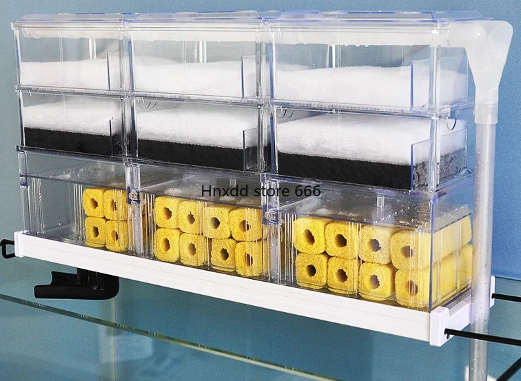 Fish tank water storage trickle filter box aquarium top filter