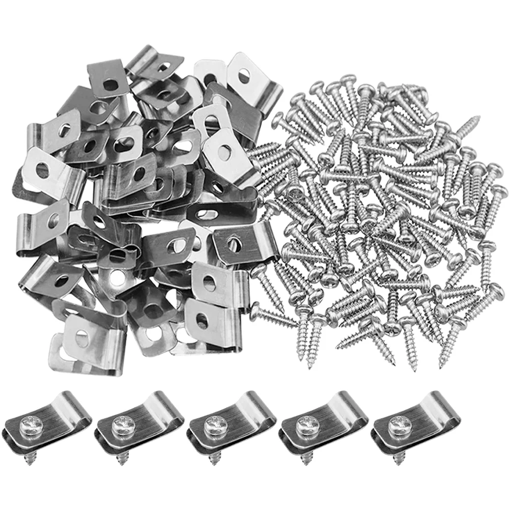 

100 Pcs Thread Holder Livestock Fence Clamps Wire Cage Clips for Garden Buckle Metal