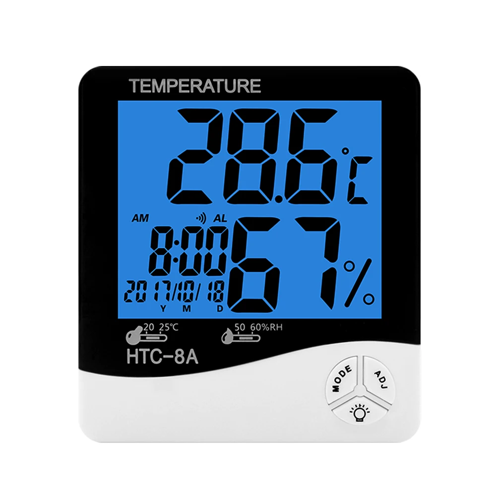 Digital Electronics Temperature Humidity Meter Home Indoor Outdoor hygrometer thermometer Weather Station with Clock Date