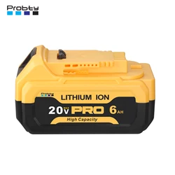 Probty For Dewalt DCB200 20V 6000mAh Replacement Battery Compatible with For Dewalt 20V 18 v and 20 Vot Tools For Dewalt