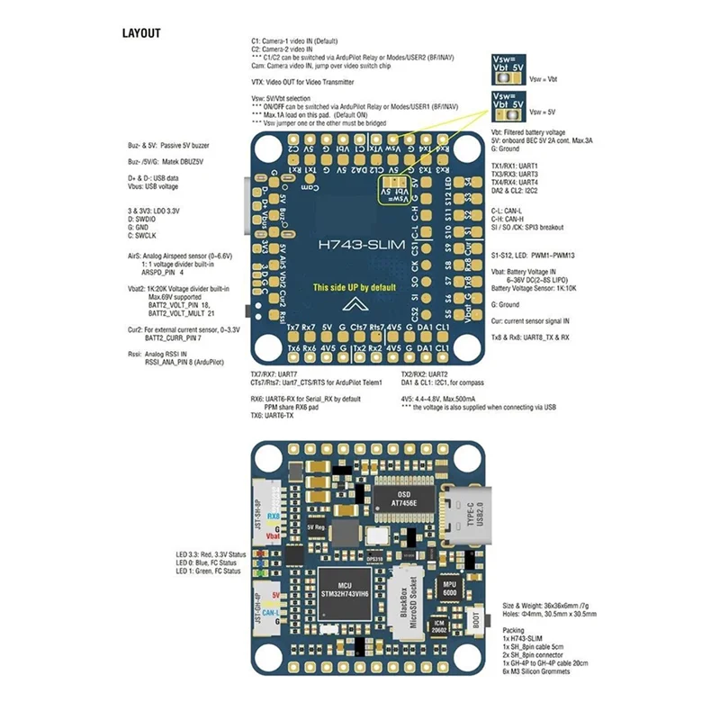 AA08-Scheda di controllo di volo 2-8S Lipo 30.5X30.5Mm Sistema di aeromodelli ad ala fissa per drone FPV multirotore RC