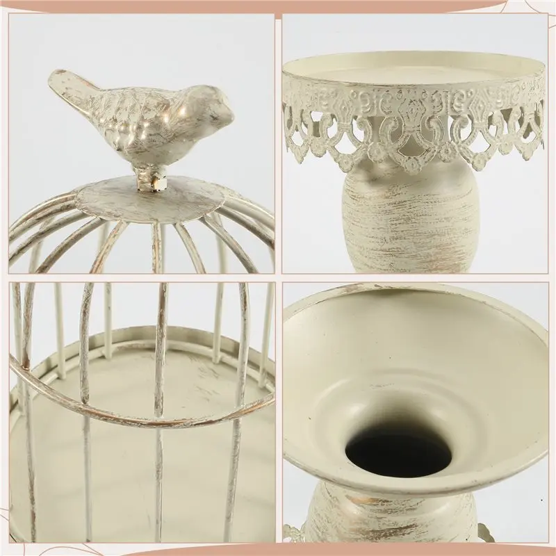 [NEU!A93G】 Vintage Vogelkäfig-Kerzenhalter, Hochzeitstisch-Dekoration, Requisiten für Hochzeitsdekoration, Kerzenhalter aus Metall und Eisen, einfach zu verwenden