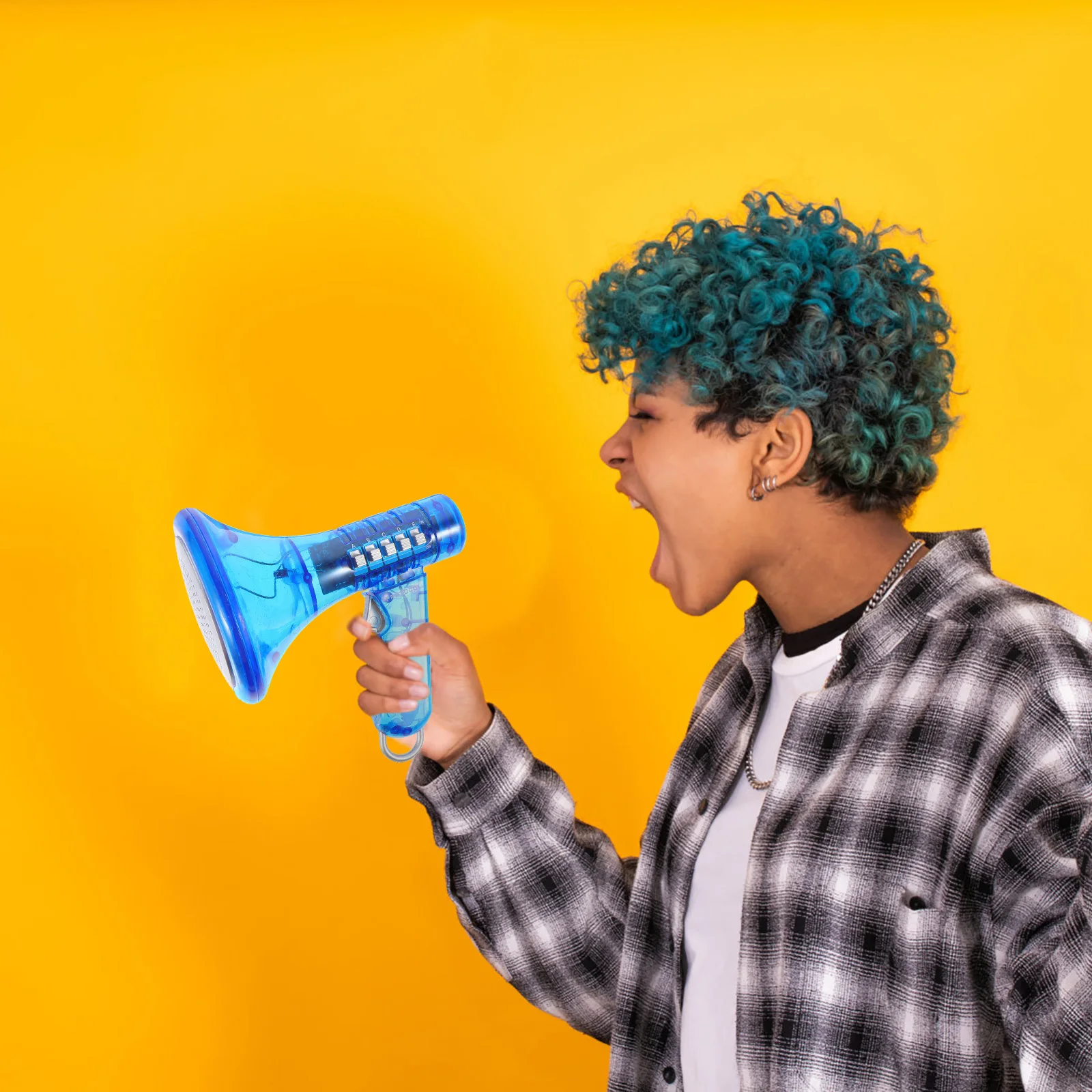 

Handheld Megaphone with Voice Changer Fun Plastic Trumpet for Kids Bright Color Design Stage Performance Sound Amplifier
