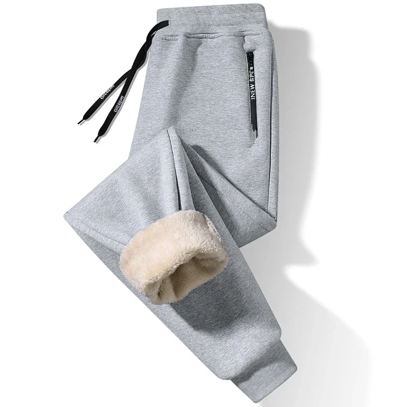 

Casual Pants Waterproof Windproof Warm Cotton Pants Winter Sweatwear Men Plush Thick Fleece Sweatpant Lambswool Thermal Trousers