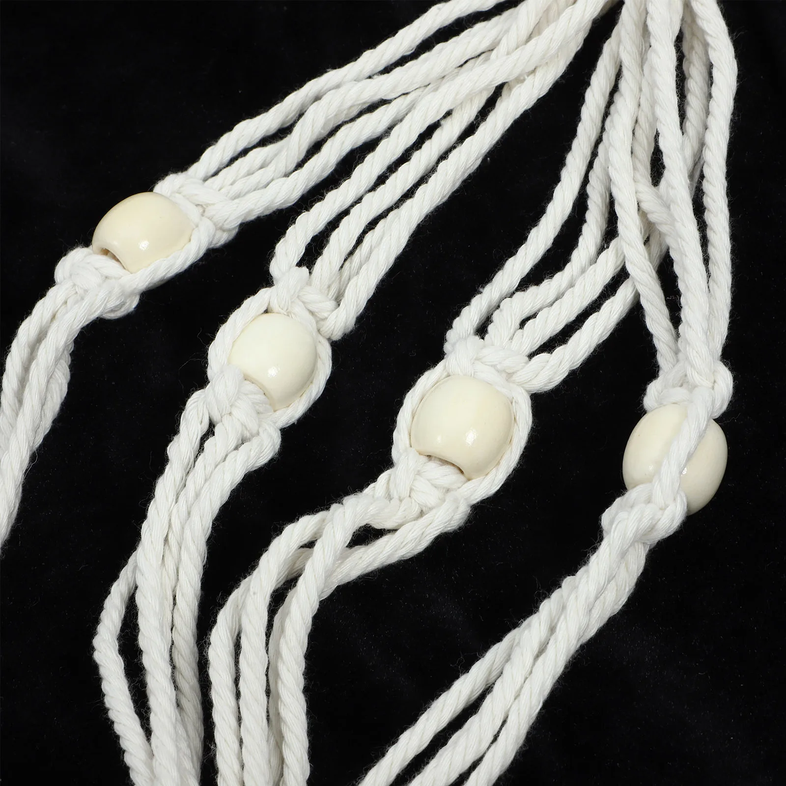 

1Pcs Handwoven Cotton Rope Plant Net Bag Macrame Flowerpot Holder Durable String Hanging Bag for Indoor Outdoor Home Garden Use