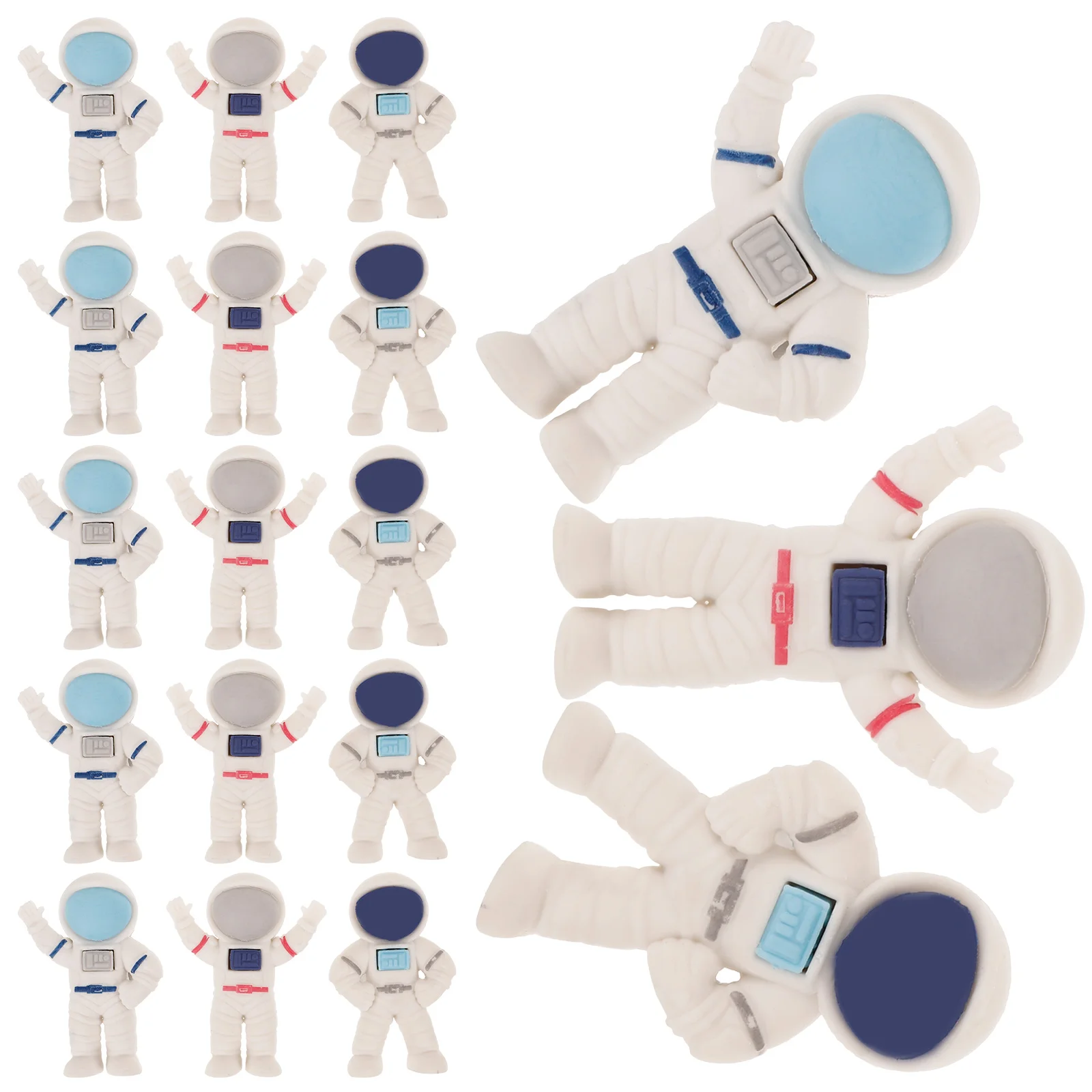 Imagem -04 - Astronauta Borracha Presente Mini Borrachas dos Desenhos Animados Ornamentos Presentes Pequeno Bonito Menino Mini Adorável 24 Peças