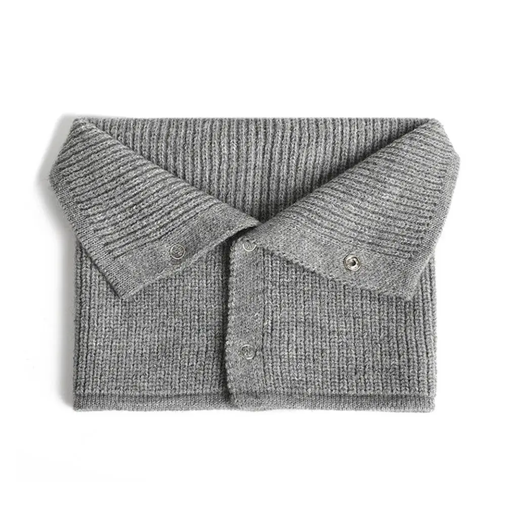 Keep Warm Knitted Neck Gaiter Casual Thickened Solid Color Neck Warmer Cold-proof Collar Men & Women