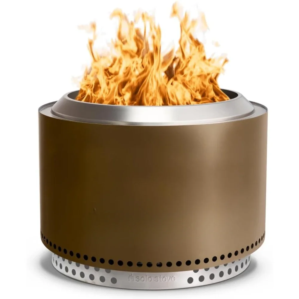 27 Inch Smokeless Fire Pit – Portable Stainless Steel Outdoor Fireplace - 360° Airflow Technology and Removable Ash Pan