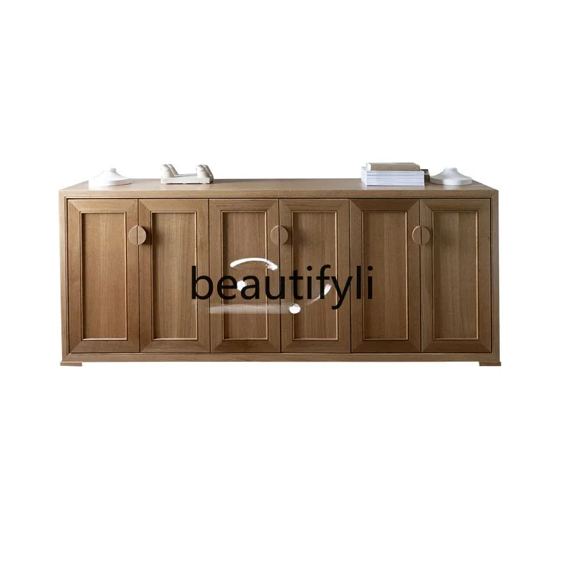 

E182 American country log style dining side cabinet, living room wall locker, medieval solid wood, decorative cabinet