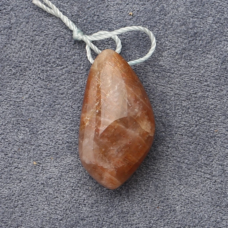 

Sun Stone Faceted Teardrop Pendant Polished Rustic Peach-Red Gemstone Jewelry Component for Handmade Accessories 28X15X9mm-5.2g