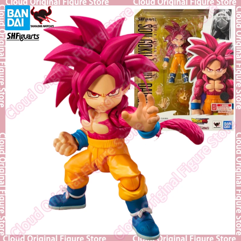 

В наличии 100% оригинал BANDAI S.H.Figuarts SHF Dragon Ball Son Goku Super Saiyan 4 (Mini) аниме фигурки Коллекционная модель игрушки