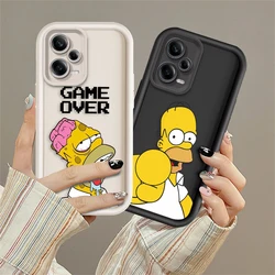 Disney Homer Simpson For Xiaomi Redmi Note 12 11 10 9 8 7 K50 40 30 20 12C 12 10A 9A 9C Pro 5G 4G Soft Eye Ladder Phone Case