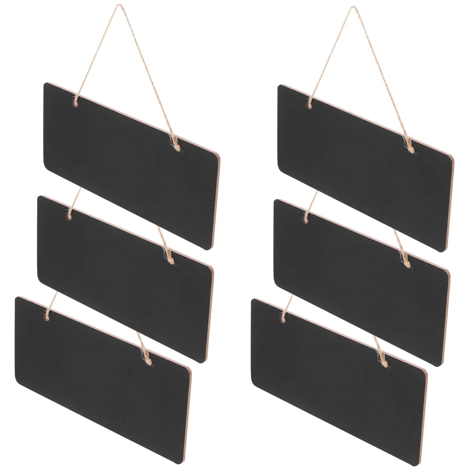 6 Pcs Show Message Blackboard Hanging Chalkboard Sign Decorative Mini Shaped Wooden Pendant