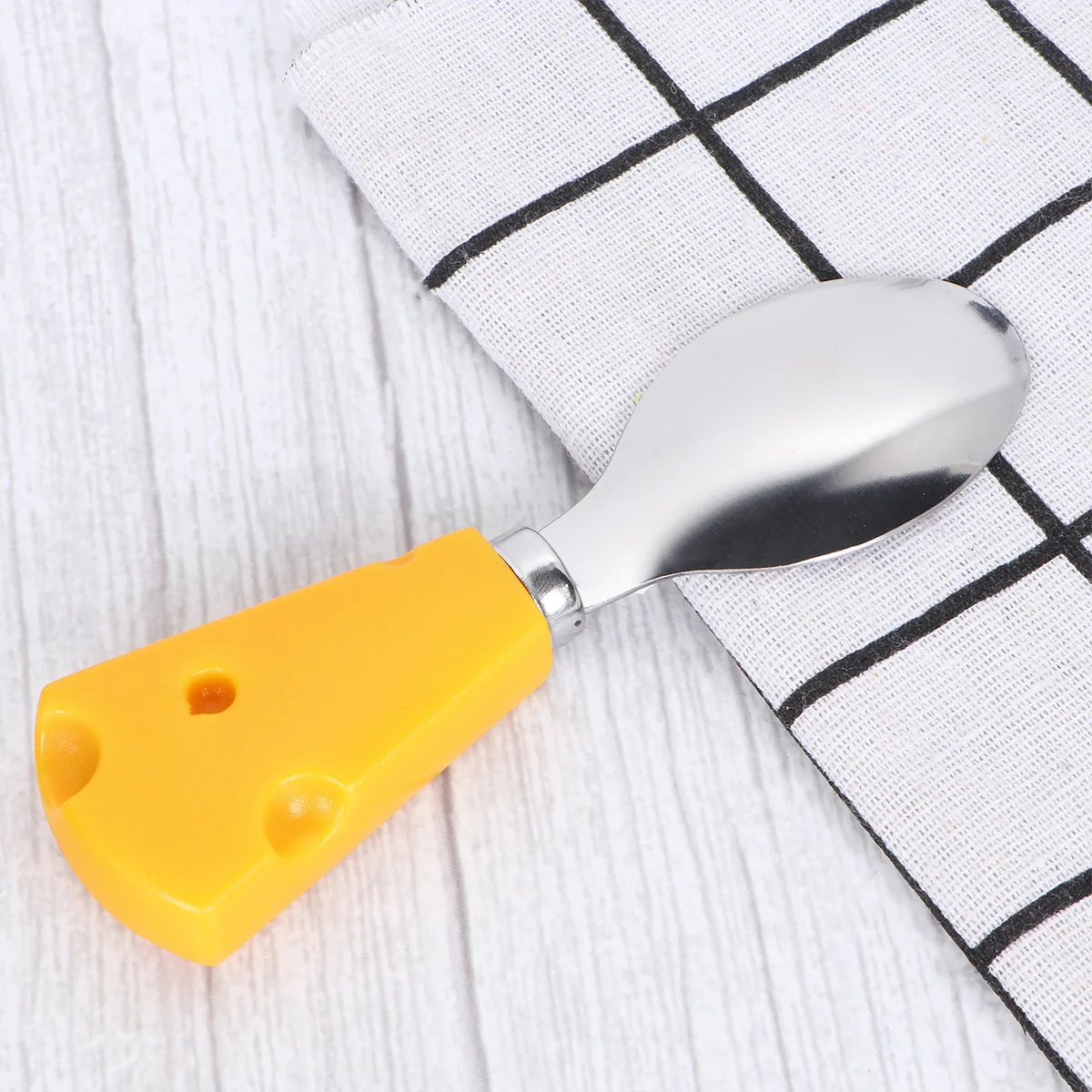 

5pcs Knife Fork Spoon Set Cartoon Cheese Handle Premium Dessert Fruit Cutlery Tableware For Kids Adults Yellow