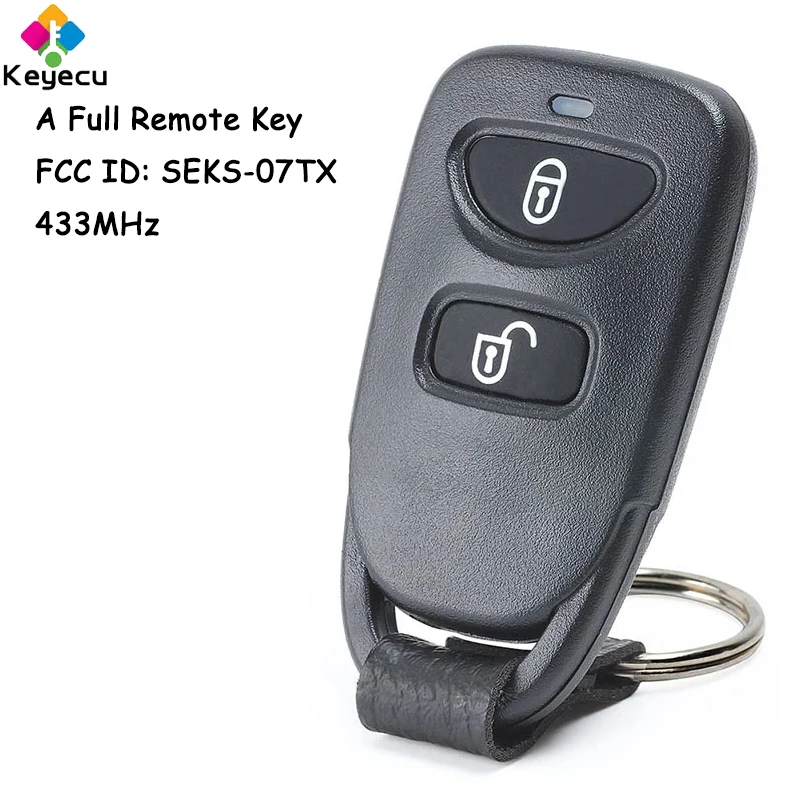 KEYECU Keyless Entry Remote Control Car Key With 2 Buttons 433MHz for Kia Sportage 2005 2006 2007 2008 Fob FCC ID: SEKS-07TX