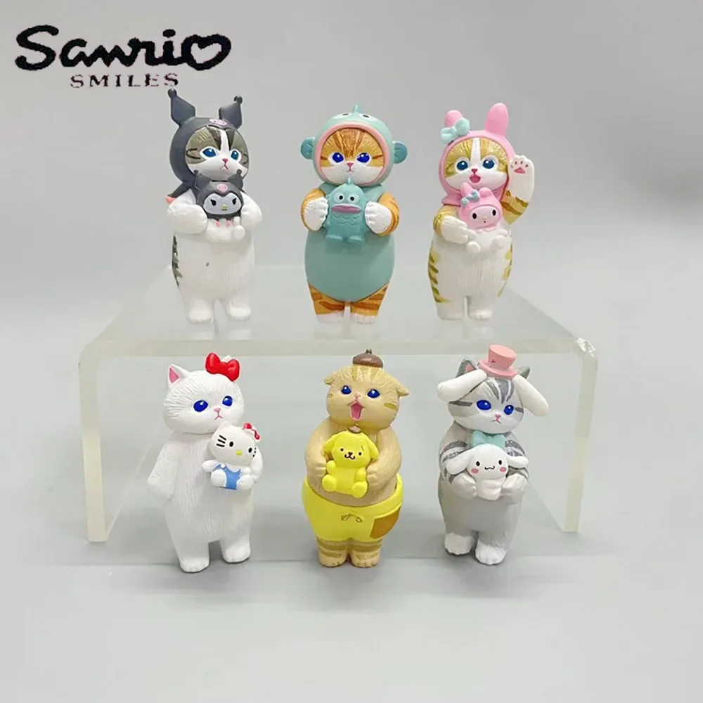 

Sanrio 6 см Фигурки Hello Kitty My Melody аниме Kawaii Cinnamoroll Kuromi кошка крест платье подарки игрушки украшение для детей