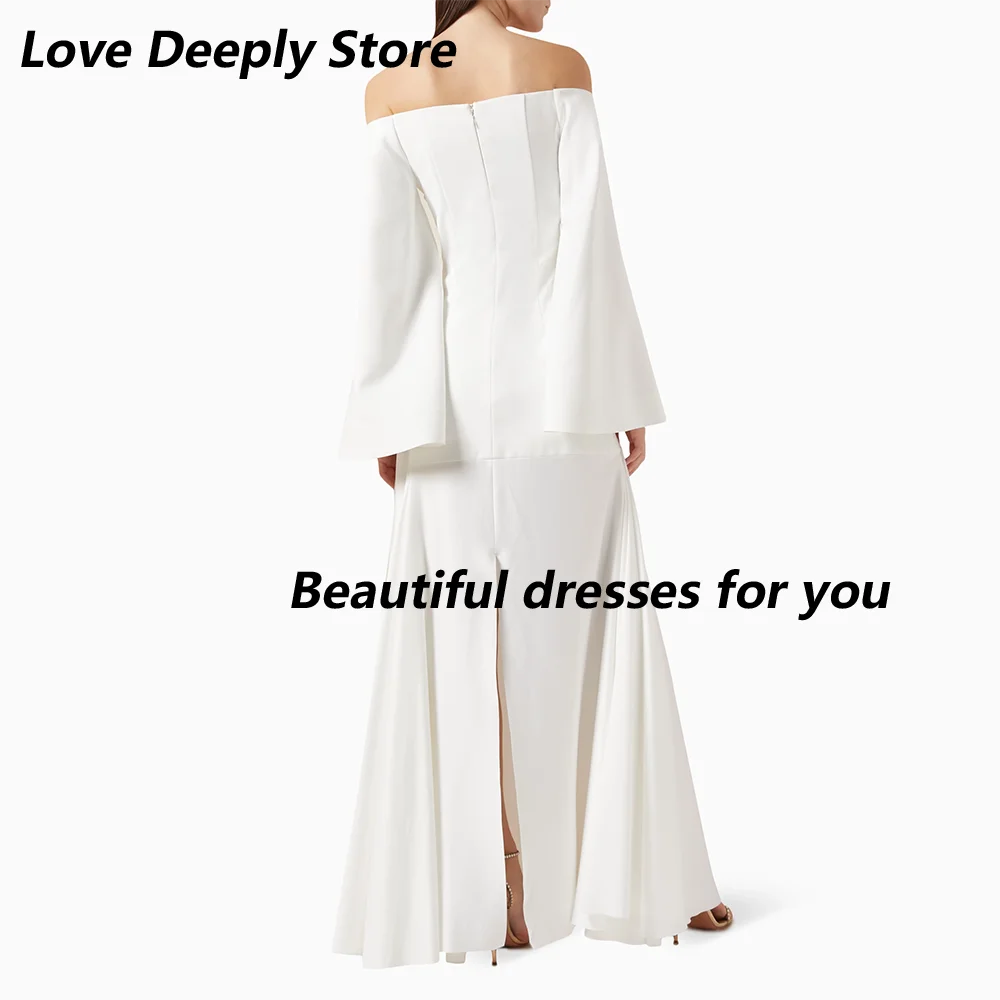 Customized Off Shoulder Long Evening Dresses Elegant White Formal Occasion Prom Gowns Wedding Party Dress for Women فساتين سهرات image 3