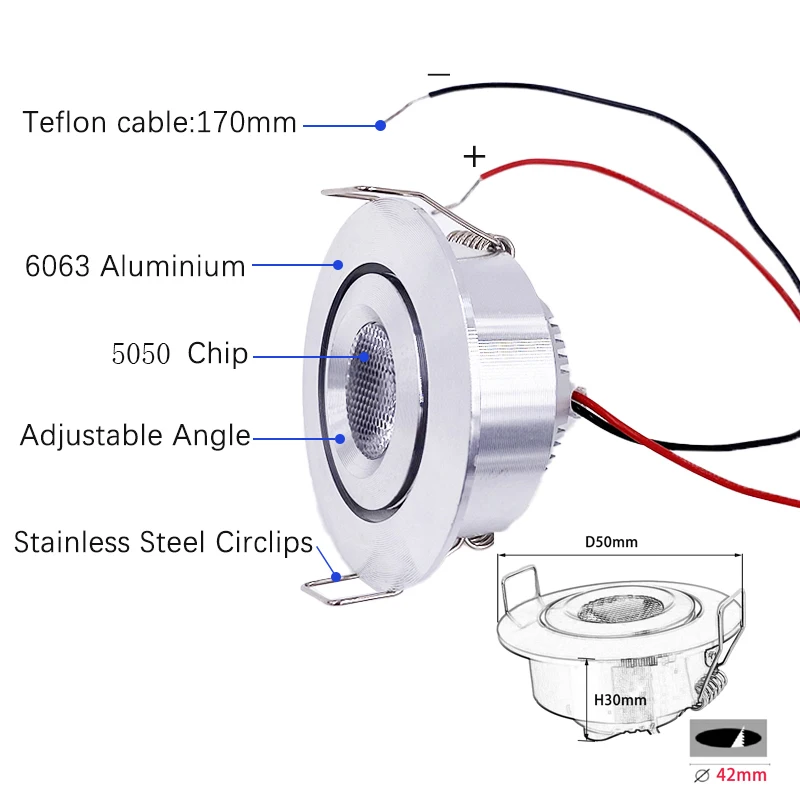 Imagem -06 - Mini Refletor Led com Transformador Downlight Embutido Regulável Ângulo Inclinável Decoração do Quarto do Teto ac 100240v 3w dc 12v