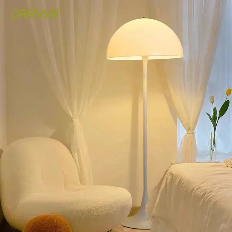 Grzybowa lampa podłogowa LED zdalnie przyciemniana lampa dekoracyjna do wnętrz do sypialni nocny salon gabinet nowoczesna minimalistyczna oprawa