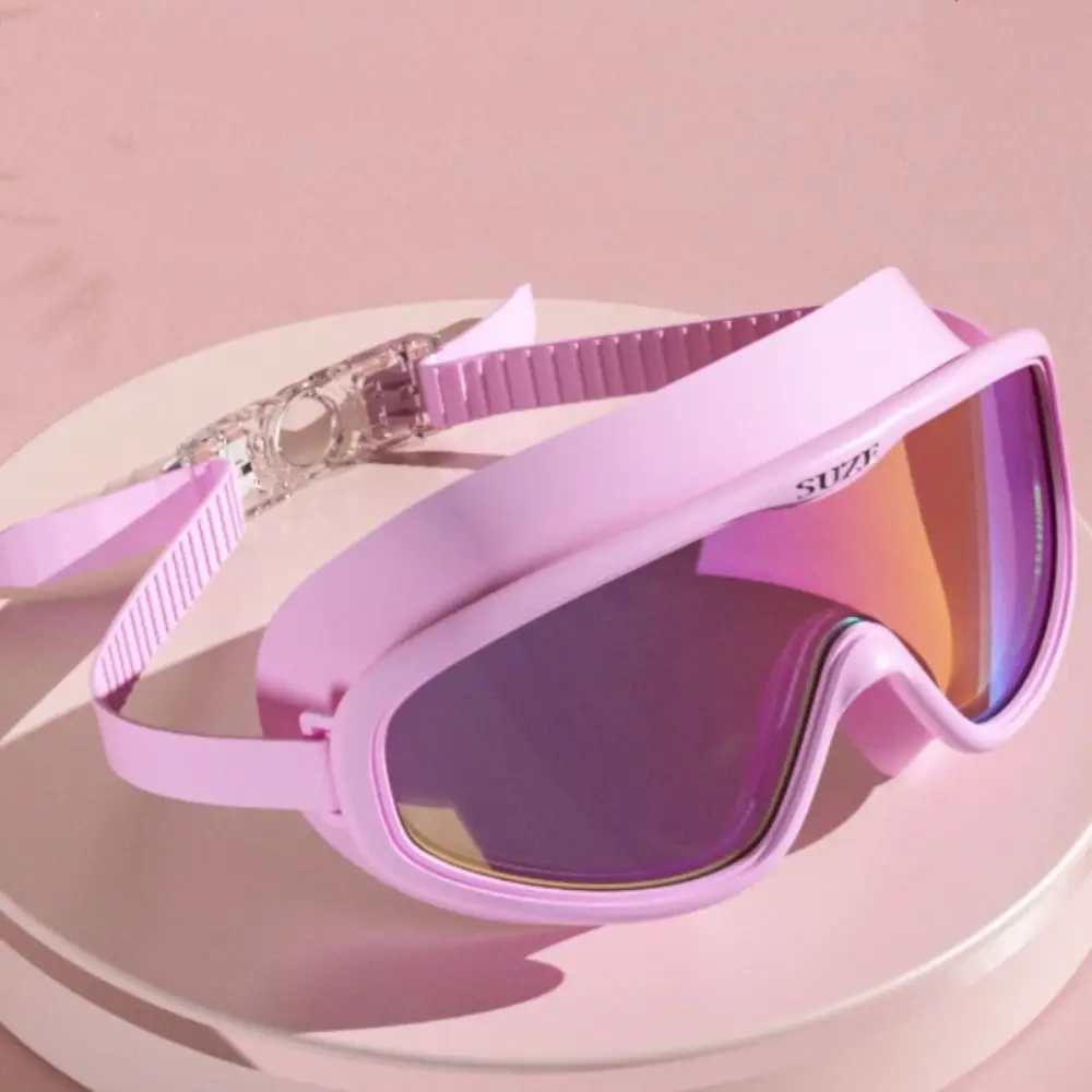 

Large Frame Swimming Goggles Anti-fog Waterproof Diving Eyewear with Glasses Case Wide View Swim Training Glasses Diving