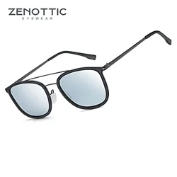 ZENOTTIC Retro Round Polarized Sunglasses - Unisex Double Bridge Shade Sun Glasses BT6301