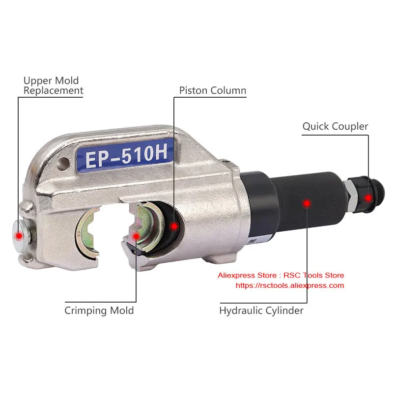 Hydraulic Crimping Head EP-510H Range16-400mm² for Crimping AL/Cu Lugs Cold Pressed Terminal Crimping