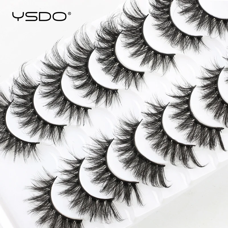 YSDO 3/5/8 Pairs DD Curl Mink Eyelashes Natural Fluffy 3D Mink False Lashes Dramatic Volume Fake Eyelashes Makeup Soft Faux Cils