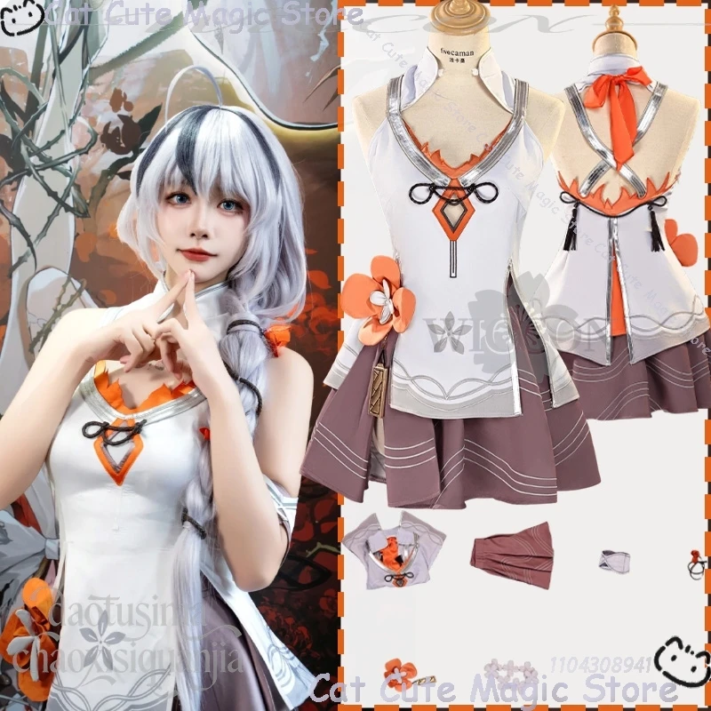 

Аниме Wuthering Waves Косплей Камелия Девушка Цветок Мини-платье без рукавов Сексуальная спинка Лолита Хэллоуин Рождество ConmicCon Костюм