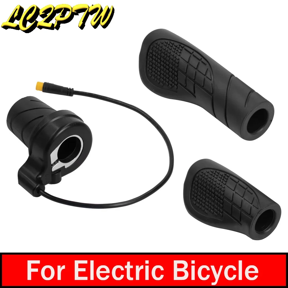 Electric Bike Thumb Throttle 76X/FT-76X Half Twist Throttle Handle 12-72V Right Hand Accelerator Waterproof 3pin WP Plug Accesso