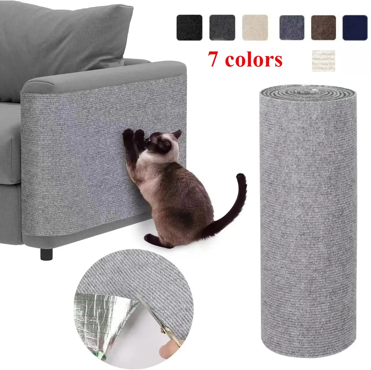 

Self-Adhesive Scratching Mat Trimmable Carpet Cat Scratching Carpet Corner Wall Cat DIY Scratch Sofa Furniture Protector