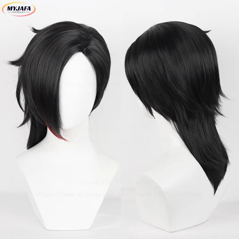 

New Style Black Vi Cosplay Wig Arcane Season 2 Black Mix Red Heat Resitant Synthetic Hair Anime LOL Role Play Wigs + Wig Cap