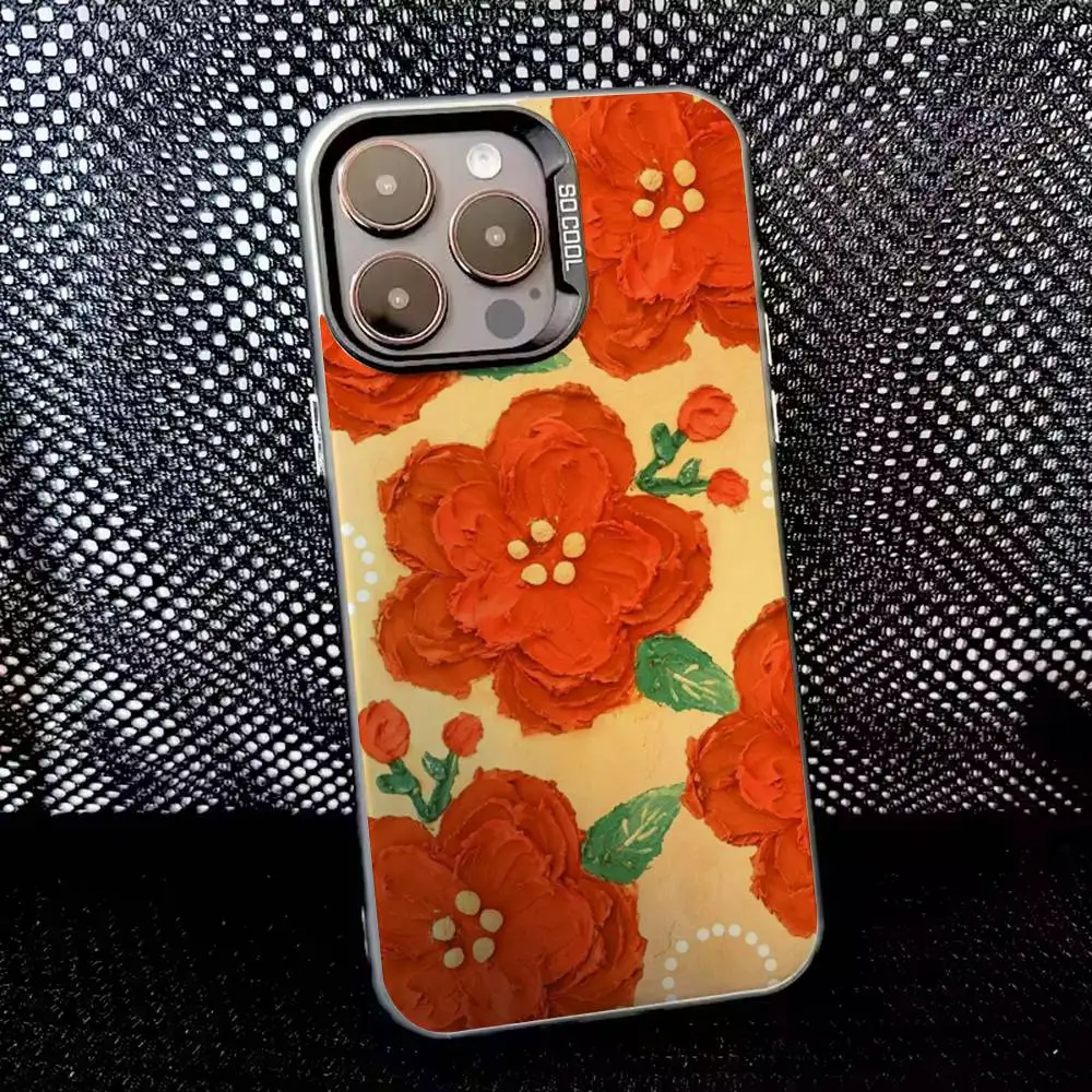 حافظة هاتف ريترو مطلية بزيت لهاتف آيفون 17,16,15,14,13,12,X,8,Pro,Max,Plus,E,SE4,Air,Mini IMD أسود غير لامع #4