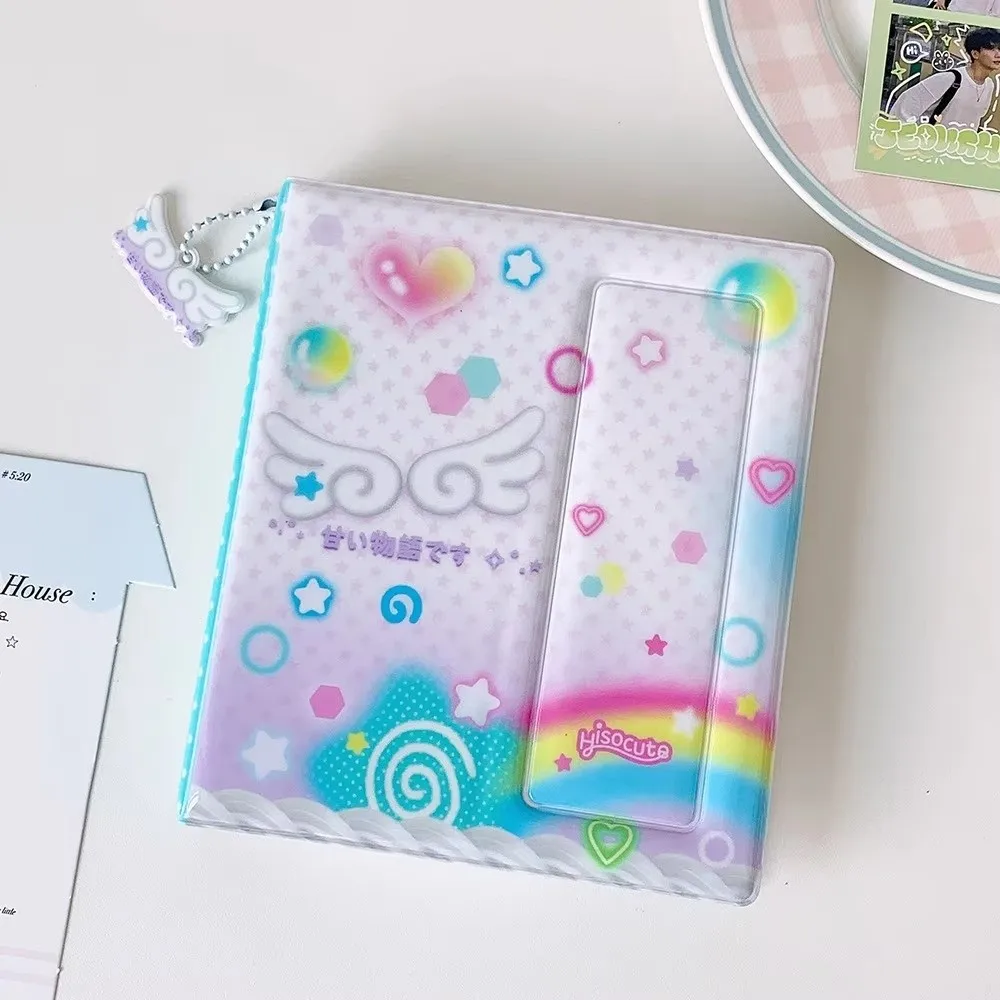 Kpop Fashion Photo Storage Card Album Pendant Lanyard 4-Grid Photo Card Holder Idol Photo Collection Card Slot Card Storage Book