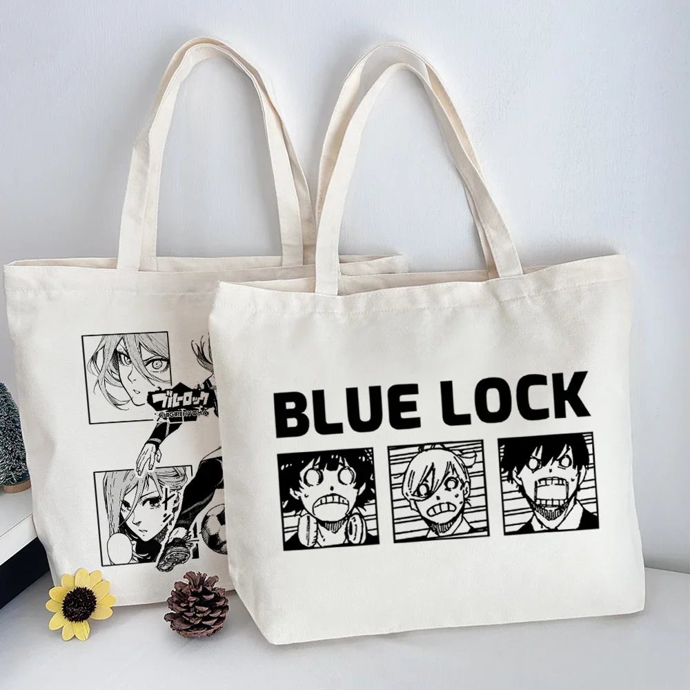 Anime Game BLUE LOCK Cosplay Single High-capacity Schoolbag Shoulder Cartoon Simple Canvas Bag Xmas Birthday Gift Cute Decorate