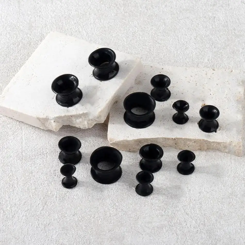 30pcs/lot UV Acrylic Ear Taper Plug with Silicone Ear Tunnels Plug Gauge Kit Ear Expander Stretcher Set Body Piercing Jewelry