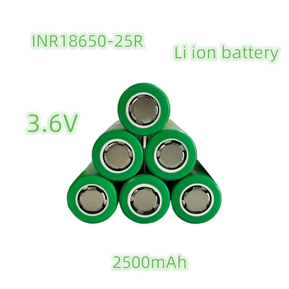 New 3.6V 2500mAh 10PCS 18650 Battery For Samsung INR 18650 25R Lithium Lon Battery Replacement External Battery