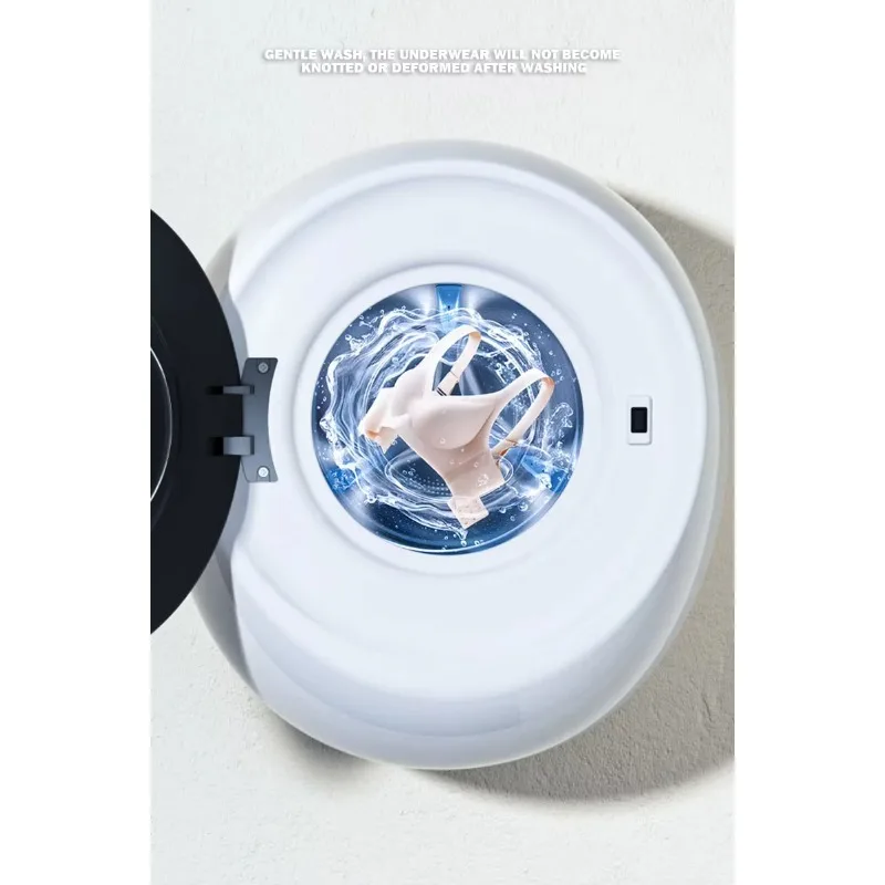 TYTXRV Mini lavadora automática montada en la pared de carga frontal de 3KG con interruptor táctil LED para viajes de remolque Camper RV