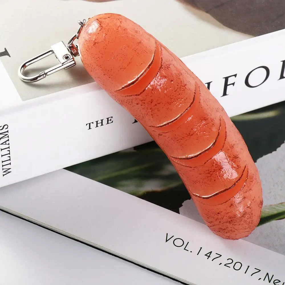 Food Lemon Slice Key Chain Orange Slice Acrylic Hot-dog Pendant PVC Korean Style Simulation Food Key Ring Key Ring Ornaments