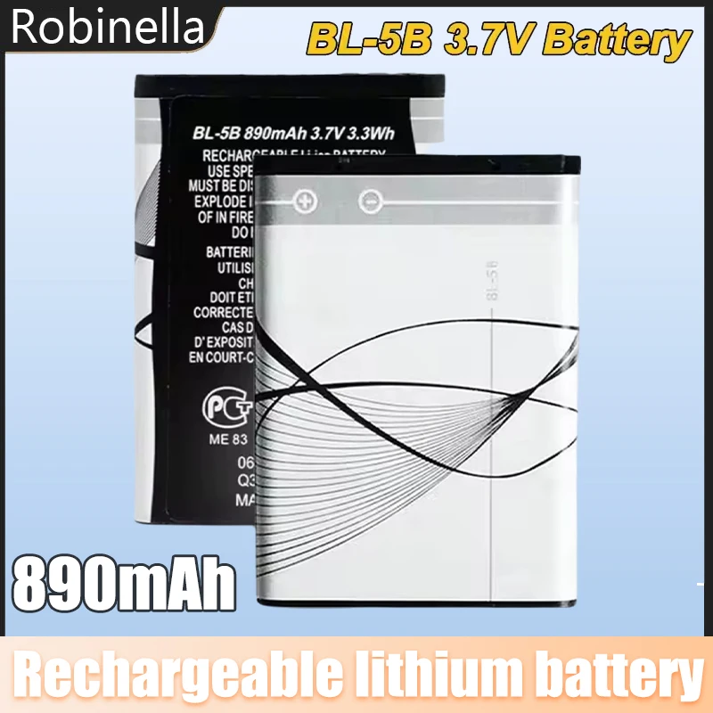 BL 5B 890mAh Battery 5300 5320 N83 6120c 7360 3230 5070 3220 Li Batteries Rechargeable for Mobile Phones Nokia Plug-in Speaker