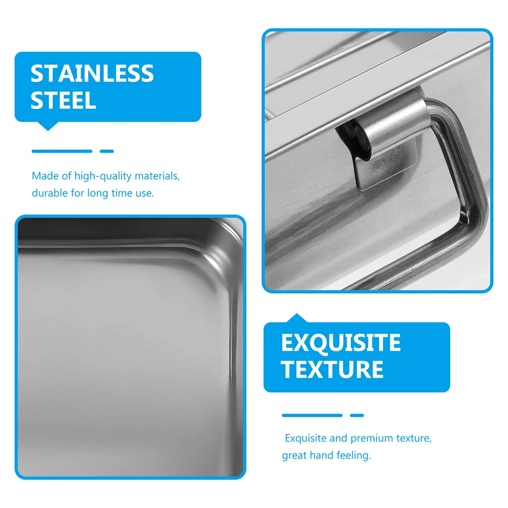 

Rectangular Baking Dish Roasting Steel Bakeware Tray Rack for Oven Kitchen Pan Classic