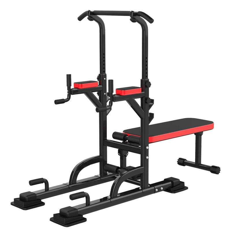 

Multi Station Fitness Power Tower Home Gym Equipment Push Up Pull Up Bar Station For Arm And Leg Exercise Squat Rack