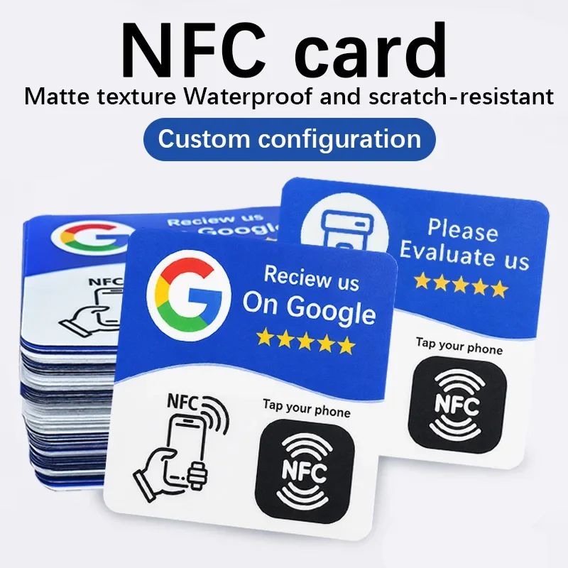 10-50pcs NFC 215 square with adhesive backing, programmable Google evaluation card, NFC desktop station, 13.56MHz, editable card